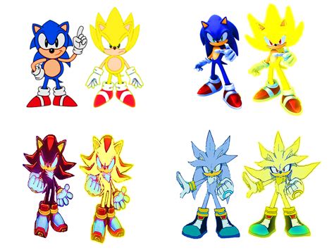Classic And Modern Super Sonic Shadow And Silver By 9029561 On Deviantart