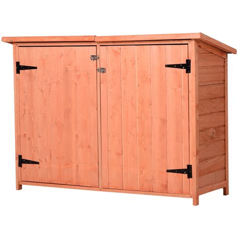 Outsunny Wooden Garden Storage Shed Tool Cabinet Organiser With Shelves