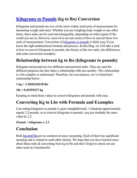 How To Converter Kilograms To Pounds By Josephkuhic626 Issuu