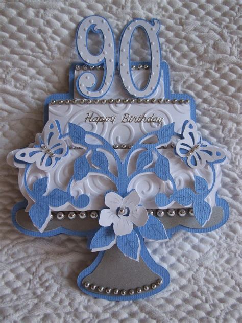 Celebrate each year of someone's life with a customized diy card. Ann Greenspan's Crafts: Cake birthday card for 90th birthday