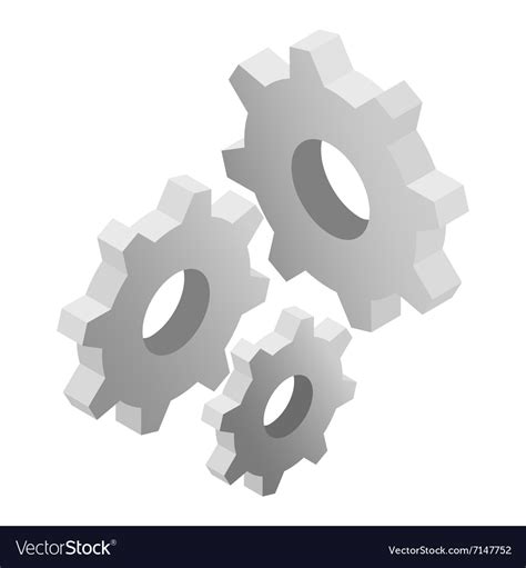 Gears Isometric 3d Icon Royalty Free Vector Image