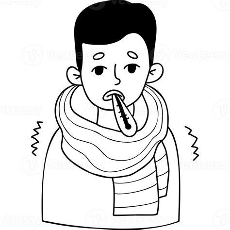 Free Sick Guy With Thermometer 16474866 Png With Transparent Background