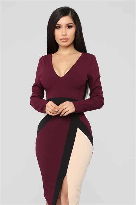 Stay Solid Colorblock Dress Plum Colorblock Dress Work Dresses For