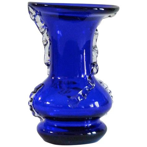 Beautiful Cobalt Blue Cut Glass Vase At 1stdibs