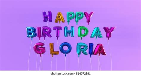 Happy Birthday Gloria Card Balloon Text Stock Illustration 514072561