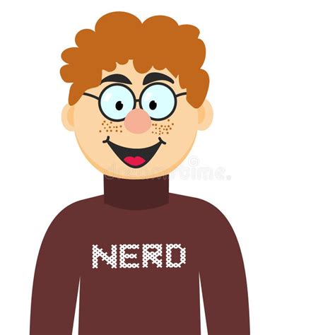 Cartoon Nerd In Glasses And Pullover Stock Vector Illustration Of Collar Glasses 44467024