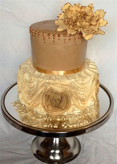 Ideas For Golden Wedding Anniversary Cakes Anniversary Golden Cake