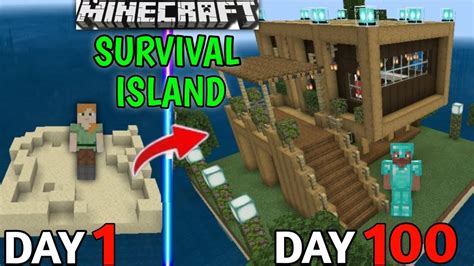 I Survived 1 To 100 Days On Survival Island Minecraft Hardcore Hindi Youtube