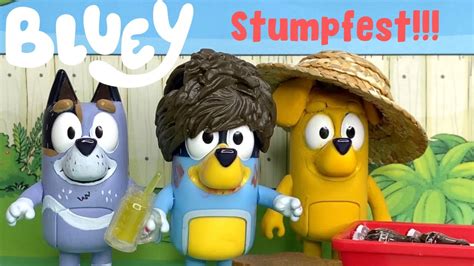 bluey stumpfest bandit stripes pat and rad all have fun at stumpest youtube