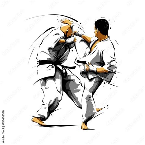 Karate Action Stock Vector Adobe Stock Karate Shotokan Kenpo