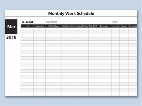 Work Schedule Spreadsheet Plan Template Excel Download Free Xls Hours