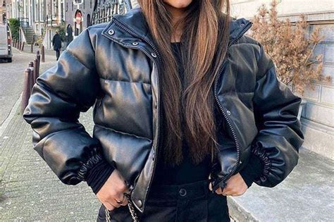 leather bubble jacket