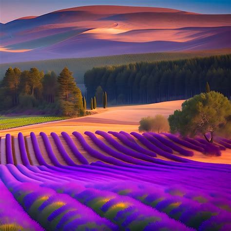 Premium Ai Image A Picturesque Landscape Filled With Lavender Fields