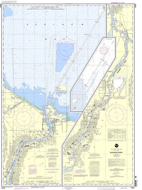Noaa Nautical Chart 14867 Saginaw River Saginaw Nautical Chart