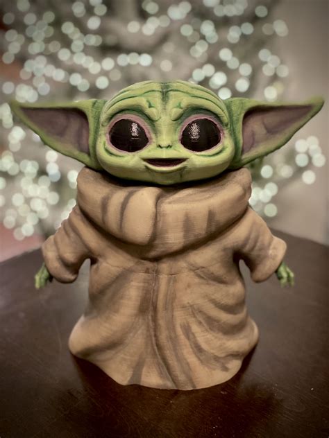 3d Printed Baby Yoda Custom Painted Cuadros Star Wars Upcycled