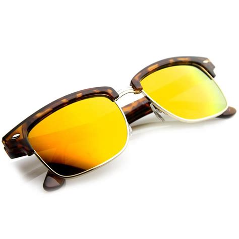 Retro Half Frame Horned Rim Revo Lens Sunglasses Zerouv