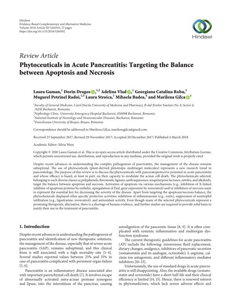Pdf Phytoceuticals In Acute Pancreatitis Targeting The Balance