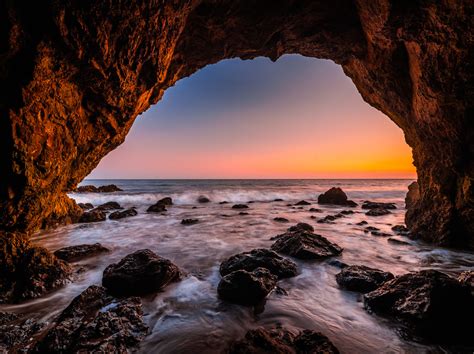 Malibu Sea Cave Sunset Dusk El Matador State Beach California Fine Art