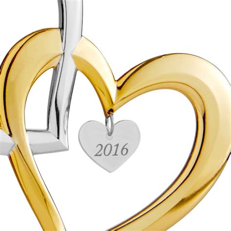 Our First Christmas Ornament 2016 Hearts Nambe Silver Superstore