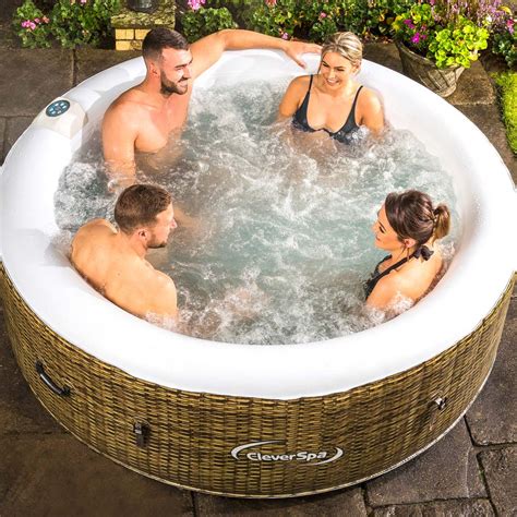 Cleverspa® Borneo 4 Person Inflatable Hot Tub Clever Company Hot Tub Inflatable Hot Tubs Tub