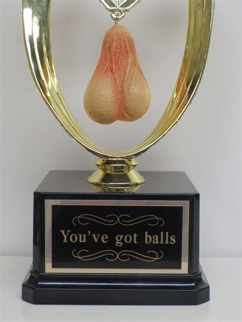 Funny Testicle Trophy Youve Got Balls Trophy Aww Nuts Trophy Adult Hu Trophies With A Twist