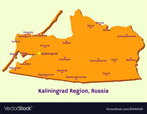 Map Of Kaliningrad Region Russia Vector Image Este De Europa Moscú Federacion Rusa