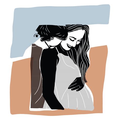 Personalised Pregnancy Portrait Art Print By Mandy Maria
