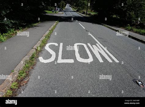 Road Markings In England Stock Photo Alamy