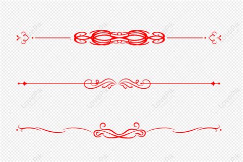 Red Dividing Line Line Text European Elegant Lines Png Transparent