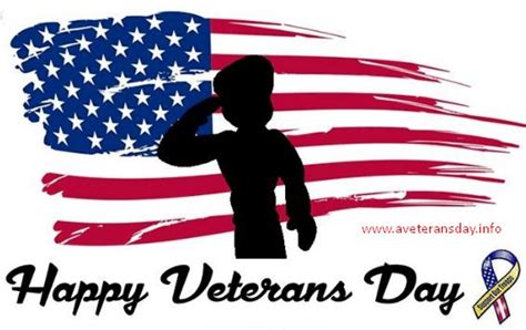 An American Flag And A Silhouette Of A Man With The Words Happy Veterans Day On It