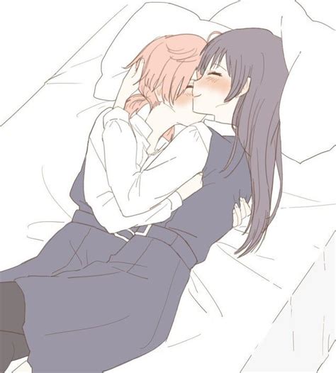 Bed Cuddles Yuri Anime Yuri Manga Yuri Anime Girls