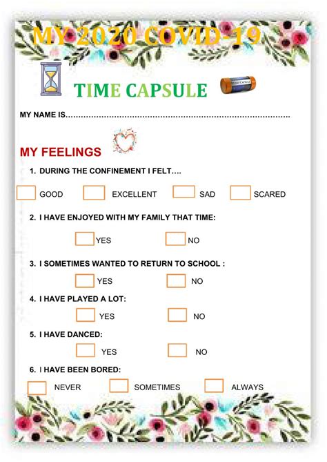 Kindergarten Time Capsule Free Printable Momdot My Time Capsule