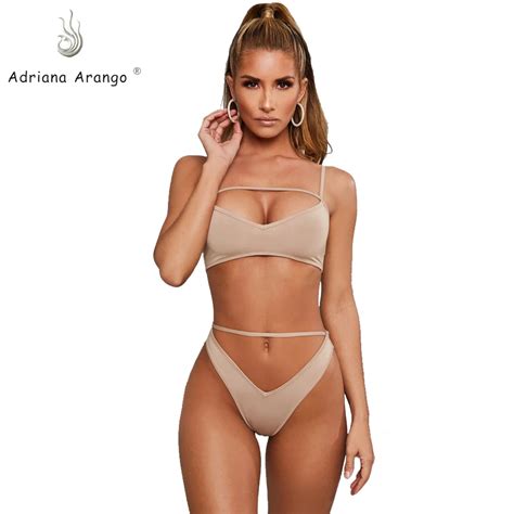 Adriana Arango 2019 Women Swimwear Bandeau Bikini Set Hot Sexy Brazillian Thong Swimsuit Summer