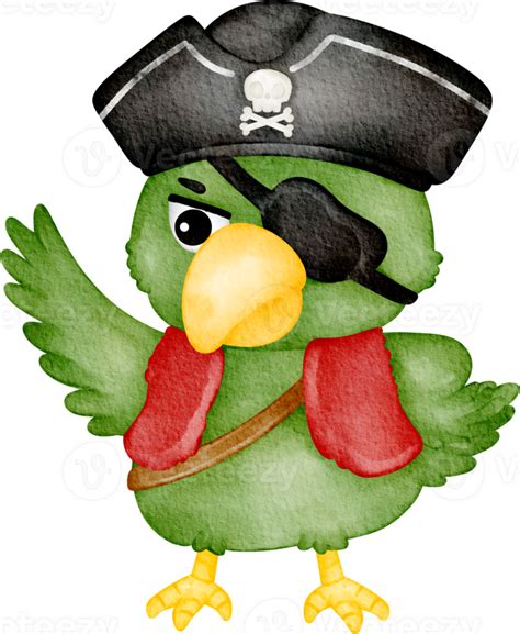 Watercolor Pirate Parrot 34758009 Png