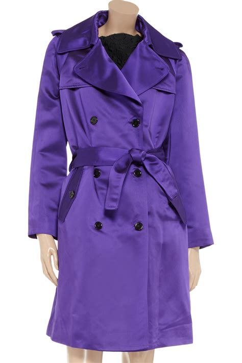 Dolce And Gabbana Satintwill Trench Coat In Violet Purple Lyst
