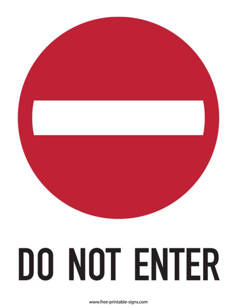 Printable Do Not Enter Sign Template Free Printable Signs