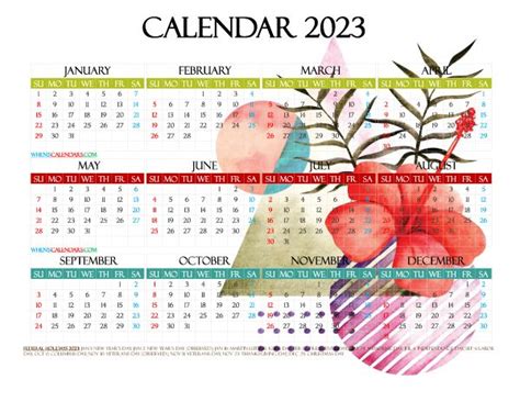 2023 Printable Calendar With Holidays Usa Get Latest 2023 News Update