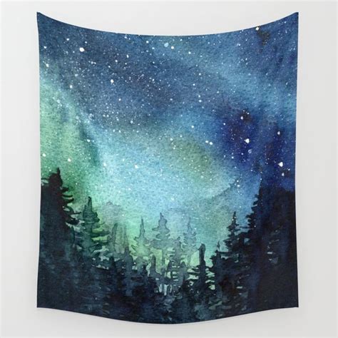 Buy Galaxy Watercolor Space Night Sky Nebula Painting Aurora Wall