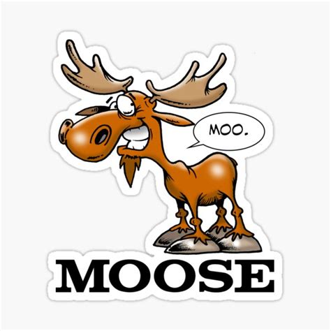 Cartoon Moose Stickers Redbubble