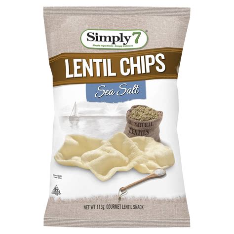 Simply 7 Lentil Chips With Sea Salt 113g Woolworths