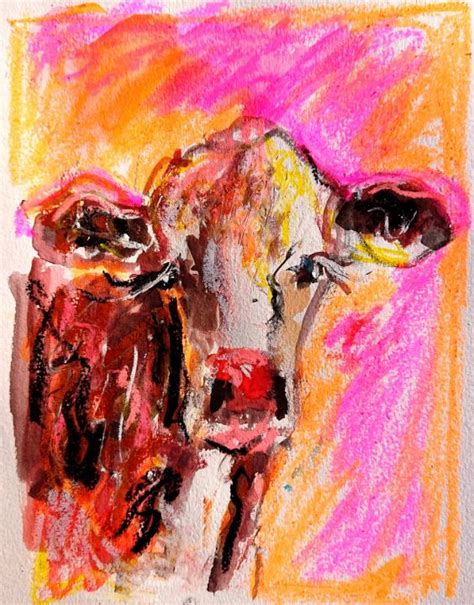 A Vibrant Painting Of Bovine Cow Pixi Paintings