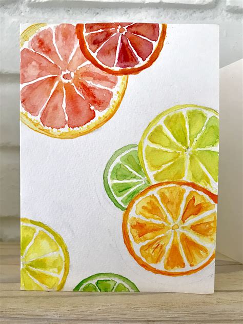 Easy Watercolor Ideas Fruit Citrus Fruit Watercolor Painting By Olga