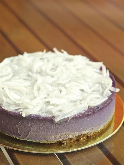 Excellent topped with fresh fruit or jelly. Ube Cheesecake (With images) | Ube cheesecake recipe
