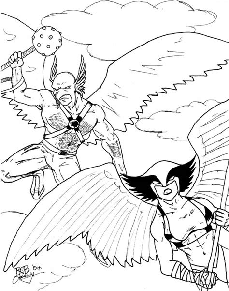 Hawkman And Hawkgirl Sketch Inked In Rob Frenays Even More Dc Comics