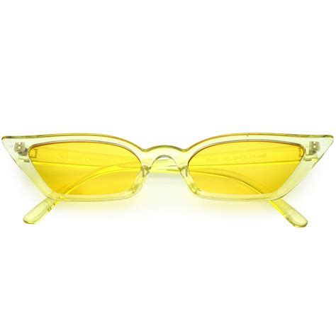 sunglass la women s translucent thin extreme cat eye sunglasses rectangle lens sunglasses 47mm