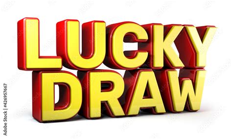 Lucky Draw 3d Word Made From Red And Yellow Isolated On White