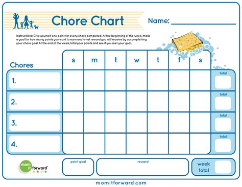 Chore Chart Printable Template For Kids How To Make Chore Chart Ideas