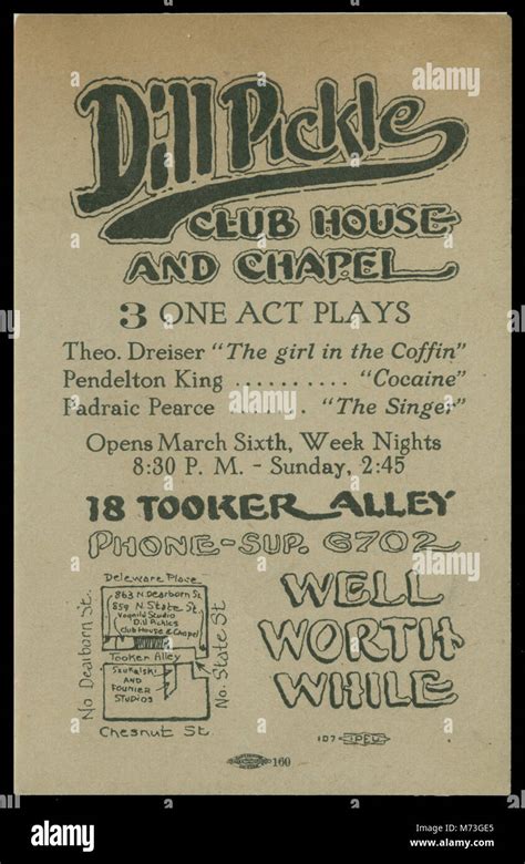 Dill Pickle Club House And Chapel 3 One Act Plays Dreiser King And