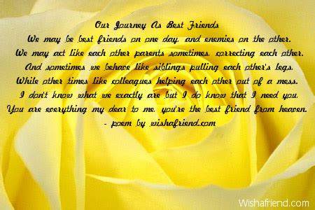 Our Journey As Best Friends , Poem For Best Friends