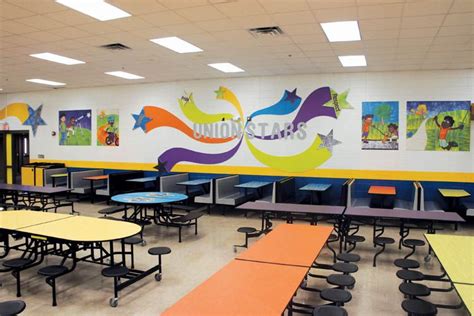 School Cafeteria Wall Graphics Cafeteria Design School Interior